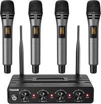 TONOR Vezeték nélküli mikrofon szett 4 db kézi mikrofonnal 60m reichweite karaoke énekléshez 1