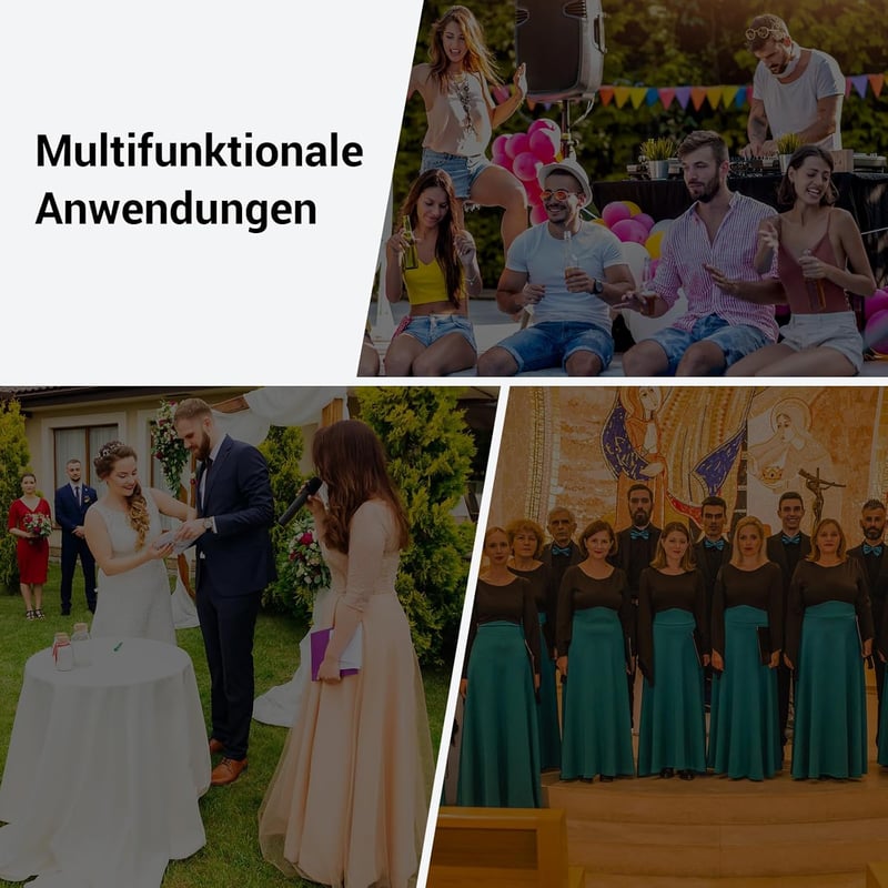 TONOR Vezeték nélküli mikrofon szett 4 db kézi mikrofonnal 60m reichweite karaoke énekléshez