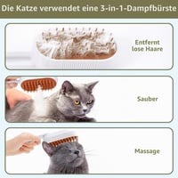Perie cu aburi 5 în 1 TONOS pentru pisici și câini, perie reîncărcabilă cu aburi pentru animale de companie cu rezervor de apă, masaj și îndepărtarea părului, albă 5