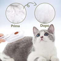 Perie cu aburi 5 în 1 TONOS pentru pisici și câini, perie reîncărcabilă cu aburi pentru animale de companie cu rezervor de apă, masaj și îndepărtarea părului, albă 7