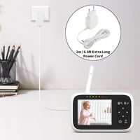 TONTON 5V 1A Baby Monitor Töltőkábel HelloBaby HB50 HB66 Szülő Egység 2m Fehér 6