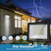 toobettp 100W LED Reflektor Mozgásérzékelővel, 10000 Lumen Meleg Fehér IP66 Vízálló Kültéri 5