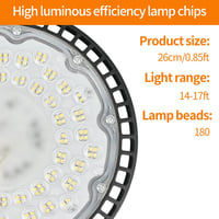 toobettp 200W LED UFO Ipari Lámpa 10000 lm IP65 Hidegfehér Csarnokvilágítás 4