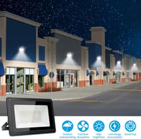 toobettp 50W LED Kültéri Reflektor 6000K 5000 Lumen IP66 Vízálló Kerti Lámpa 2db 3