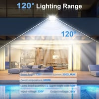 toobettp 50W LED Kültéri Reflektor 6000K 5000 Lumen IP66 Vízálló Kerti Lámpa 2db 2