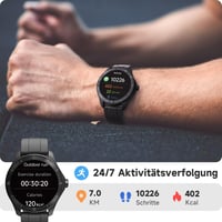 TOOBUR Alexa Smartwatch 44mm Fitness Óra Szívritmus Monitor IP68 Vízálló Android iOS 6