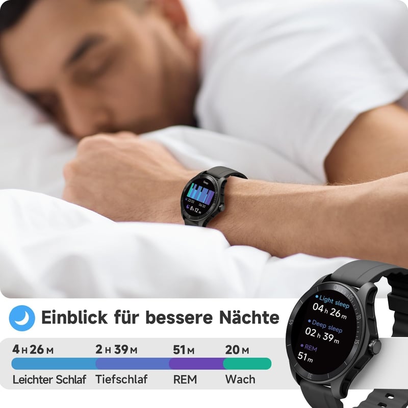 TOOBUR Alexa Smartwatch 44mm Fitness Óra Szívritmus Monitor IP68 Vízálló Android iOS
