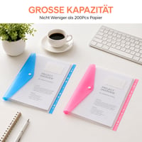 TOOELMON Mapă pentru documente A4, set de 12 dosare transparente pentru organizarea documentelor A4, mape extensibile și impermeabile cu capsă, 6 culori 5