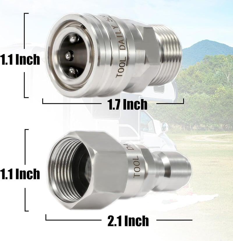 Tool Daily M22 14mm Nyomásmosó Adapter Készlet Rozsdamentes Gyorscsatlakozó 5000PSI