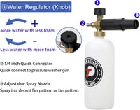 Pistol de spălare cu presiune scurtă Tool Daily cu lance de spumă, conector rapid 1/4", 5 duze, 1 L 4