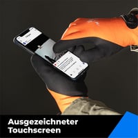 toolant Vízálló munkavédelmi kesztyű érintőképernyőhöz Téli melegítő kesztyű Narancs M méret 5