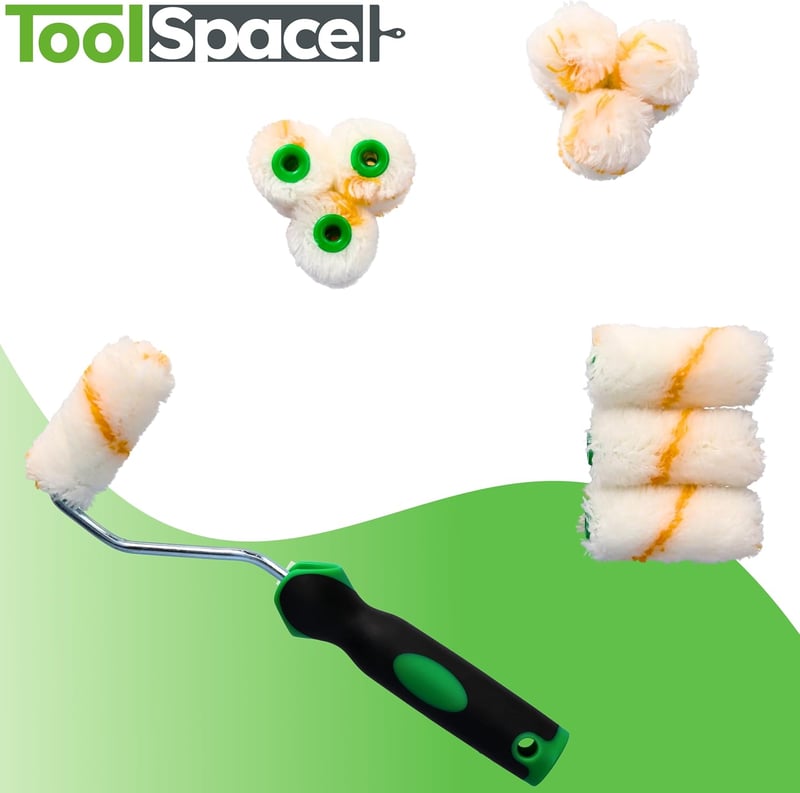 ToolSpace 10 darabos festőhenger szett 7cm - poliakril festékhez, bárány gyapjú