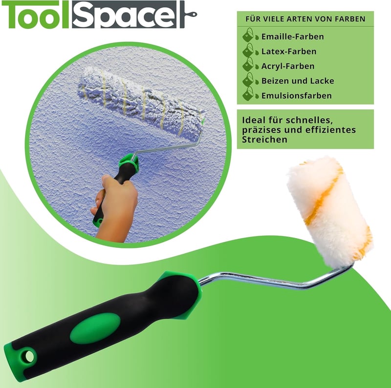 ToolSpace 10 darabos festőhenger szett 7cm - poliakril festékhez, bárány gyapjú