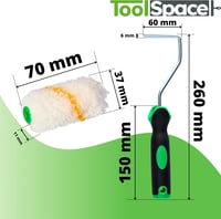 ToolSpace 10 darabos festőhenger szett 7cm - poliakril festékhez, bárány gyapjú 2