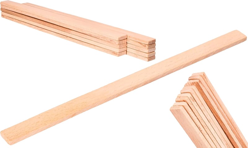 ToolSpace 10 db Fa Festékkeverő Pálca 300 mm - Bükk Keverőpálca Festékhez, Kézműves Munkákhoz, Modellezéshez - Környezetbarát, Biztonságos