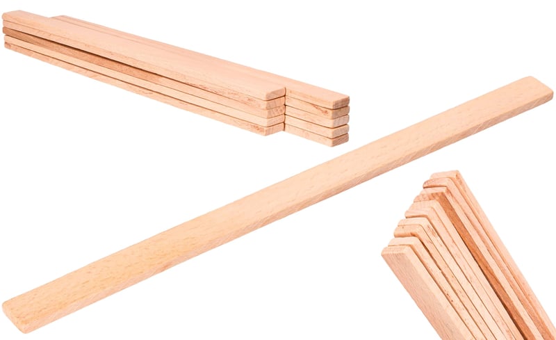 ToolSpace 10 kom Drvenih štapića za miješanje boje 300 mm - Bukov štap za miješanje za boju, rukotvorine, modeliranje - Ekološki, siguran
