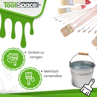ToolSpace 22 részes ecsetkészlet - 4 radiátor ecset, 14 lapos ecset, 4 kerek ecset - Természetes sörte, fa nyél - Festéshez, lakkozáshoz 8