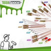 ToolSpace 22 részes ecsetkészlet - 4 radiátor ecset, 14 lapos ecset, 4 kerek ecset - Természetes sörte, fa nyél - Festéshez, lakkozáshoz 2