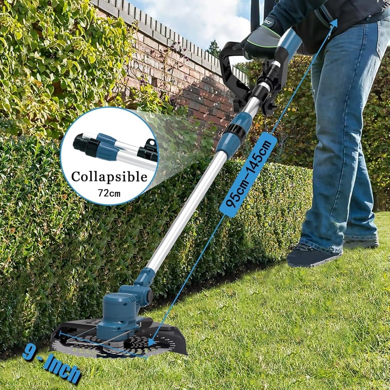 TOOLTESOO Akkus Fűkasza Makita Akkuhoz 750W Kefe Nélküli Motor 180° Összecsukható