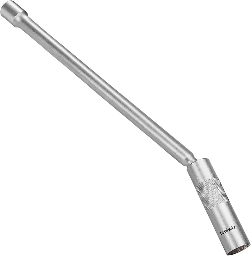 Toolwiz 14 mm-es gyújtógyertya dugókulcs 30 cm-es hosszabbítóval, 12 pontos 3/8" meghajtás, 360° forgó, mágnessel, vékonyfalú Cr-V acél