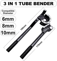 Toolwiz Csőhajlító Fogó 3-in-1 Fékvezeték Hajlító Szerszám 6-8-10 mm Alumínium Réz Cső Kézi Hajlítófogó Piros - Black 7