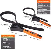 Toolwiz Gumiszalagos Csavarkulcs Készlet - 2 részes Univerzális Olajszűrő Kulcs, Befőttesüveg Nyitó, Csőkulcs, Narancs Színű 3