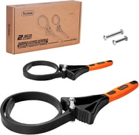 Toolwiz Gumiszalagos Csavarkulcs Készlet - 2 részes Univerzális Olajszűrő Kulcs, Befőttesüveg Nyitó, Csőkulcs, Narancs Színű 1