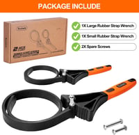 Toolwiz Gumiszalagos Csavarkulcs Készlet - 2 részes Univerzális Olajszűrő Kulcs, Befőttesüveg Nyitó, Csőkulcs, Narancs Színű 9