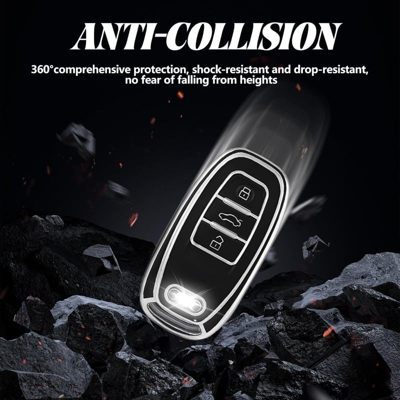TOOMUME Audi Autókulcs Tok TPU Védelem A1 A3 A4 A6 A8 Q5 Q7 Q8 RS4 RS5 TT