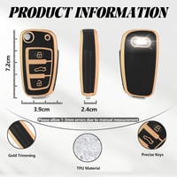TOOMUME TPU Autókulcs Tok Audi A1 A3 A4 A5 A6 A8 Q2 Q3 Q5 Q7 R8 RS3 RS4 RS6 S3 S4 S6 TT Seat Exeo - black gold 2