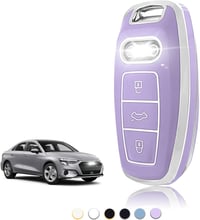 TOOMUME TPU Autókulcs Tok Audi A3 A4 A5 A6 A7 A8 Q5 Q7 Q8 RS6 RS7 S3 S6 S7 SQ7 SQ8 E-Tron Kulcsvédő - Purple silver 1