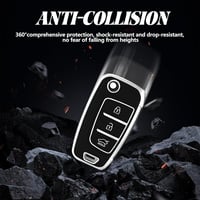 TOOMUME TPU Autókulcs Tok Hyundai i30 ix35 Kona Tucson Elantra Sonata Creta Verna Flip Kulcshoz - Silver-grey 5