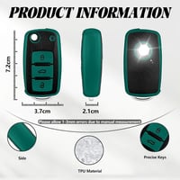 TOOMUME TPU Bőr Autókulcs Tok VW Golf Polo Passat Skoda Fabia Seat Ibiza - TPU Leder, Green 2