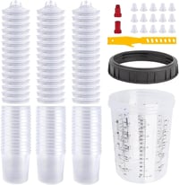 TOOSOAR 800ml Festékkevert pohár 50db fedővel + alumínium adapter + keverőbot 1