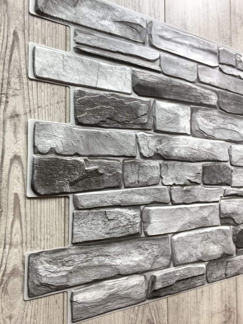 top.eco.wall 3D Dekoratív Falburkolat PVC Szürke FalPanel 10db 98 x 0.5 x 49.8 cm