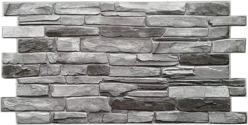 top.eco.wall 3D Dekoratív Falburkolat PVC Szürke FalPanel 10db 98 x 0.5 x 49.8 cm