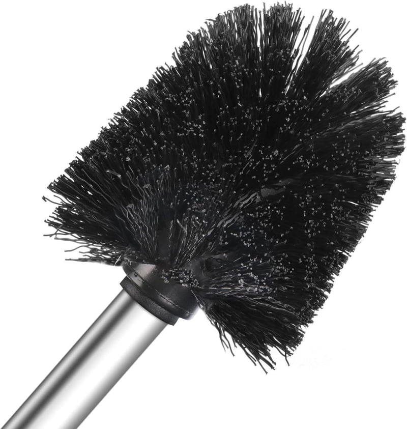 Top-spring WC kefe szett 4 darab rozsdamentes acél nyéllel, 7,5 cm átmérő, fürdőszobai kefe - Bürstenkopf Ø 7,5 cm, 4 Pieces, Diameter 7.5 Cm, Black