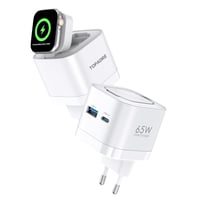 TOPADRE 3 v 1 65W USB-C nabíjačka pre Apple Watch, iPhone, AirPods, MacBook, iPad Pro, Air, iWatch 11/10/9/8/7/Ultra/SE, PD 3.0 rýchlonabíjačka, biela 1