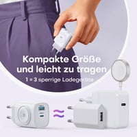 TOPADRE 3 v 1 Nabíjačka na Apple Watch s 20W USB-C rýchlonabíjačkou, kompatibilná s iPhone 17/16/15/14/13, AirPods a iPad, 1 m kábel, biela 5