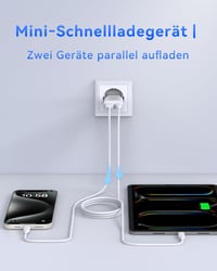 TOPADRE 30W USB-C rýchlonabíjačka, mini adaptér, kompatibilná s iPhone 17/16, kompaktná sieťová nabíjačka 2