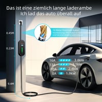 TopAutoGear Type 2 Schuko elektromos autó töltőkábel 10m 3.68kW IP65 vízálló 2