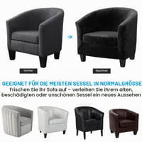 Husă pentru fotoliu TOPCHANCES din catifea elastică, extensibilă, cu brațe, pentru scaun de cafenea, fotoliu club, scaun de lounge și scaun de cocktail 4