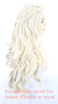 Topcosplay Khaleesi cosplay parochňa – blond, dlhá vlnitá 2
