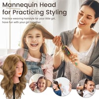 TopDirect 45 cm Gyakorló Fejmodell Fodrász Mannequin Világosbarna Hajformázáshoz Csipesszel 8