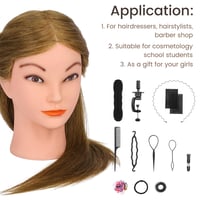 TopDirect 45 cm Gyakorló Fejmodell Fodrász Mannequin Világosbarna Hajformázáshoz Csipesszel 5