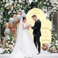 TopDirect Fém Esküvői Ívkészlet - 3 db Arany Lufiív Állvány (1,2m, 1,5m, 1,8m) Bézs Háttérborítással Esküvőre, Születésnapra, Rendezvényekre 7