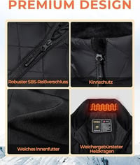 Topdot Női fűtött mellény powerbankkal 16000 mAh 7,4V 10 fűtőzónával 3 fokozatú téli outdoor elektromos melegítő mellény fekete 4