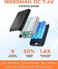 Topdot Női fűtött mellény powerbankkal 16000 mAh 7,4V 10 fűtőzónával 3 fokozatú téli outdoor elektromos melegítő mellény fekete 5