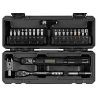 Set cheie dinamometrică digitală Topeak Torq Stick Pro, 20 piese, oțel și aluminiu, capăt deschis 8 mm, argintiu, cutie compactă pentru scule, 25x9x6 cm, negru 3