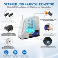 TOPENS RK1100T Automatikus Csúszókapu Nyitó 1300 kg-ig, 2 Távirányítóval 4
